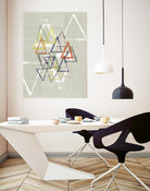 Stamped Triangles II by Jennifer Goldberger on GIANT ART - beige abstract geometrical