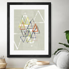 Stamped Triangles II by Jennifer Goldberger on GIANT ART - beige abstract geometrical