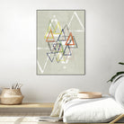 Stamped Triangles II by Jennifer Goldberger on GIANT ART - beige abstract geometrical