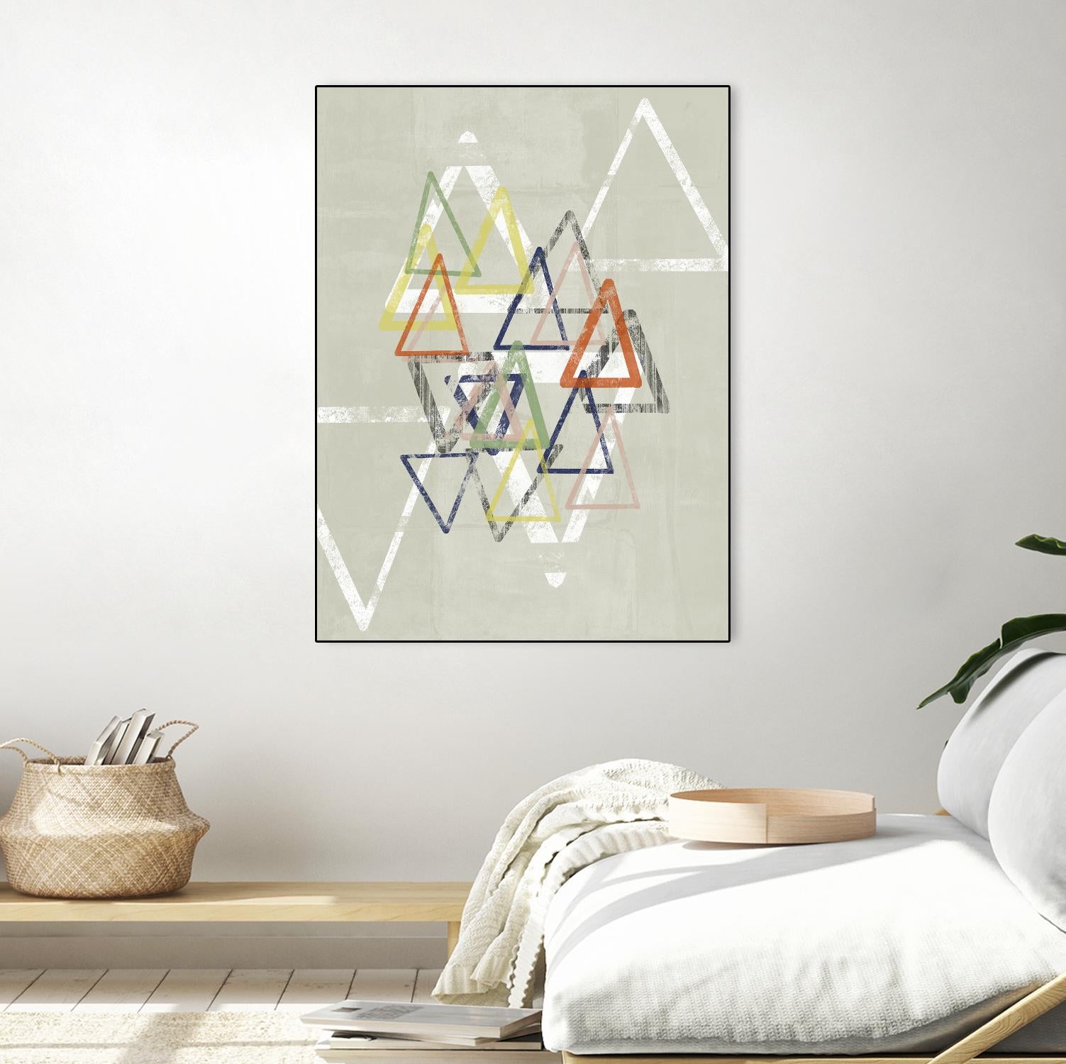 Stamped Triangles II by Jennifer Goldberger on GIANT ART - beige abstract geometrical