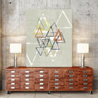 Stamped Triangles II by Jennifer Goldberger on GIANT ART - beige abstract geometrical