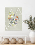 Stamped Triangles II by Jennifer Goldberger on GIANT ART - beige abstract geometrical