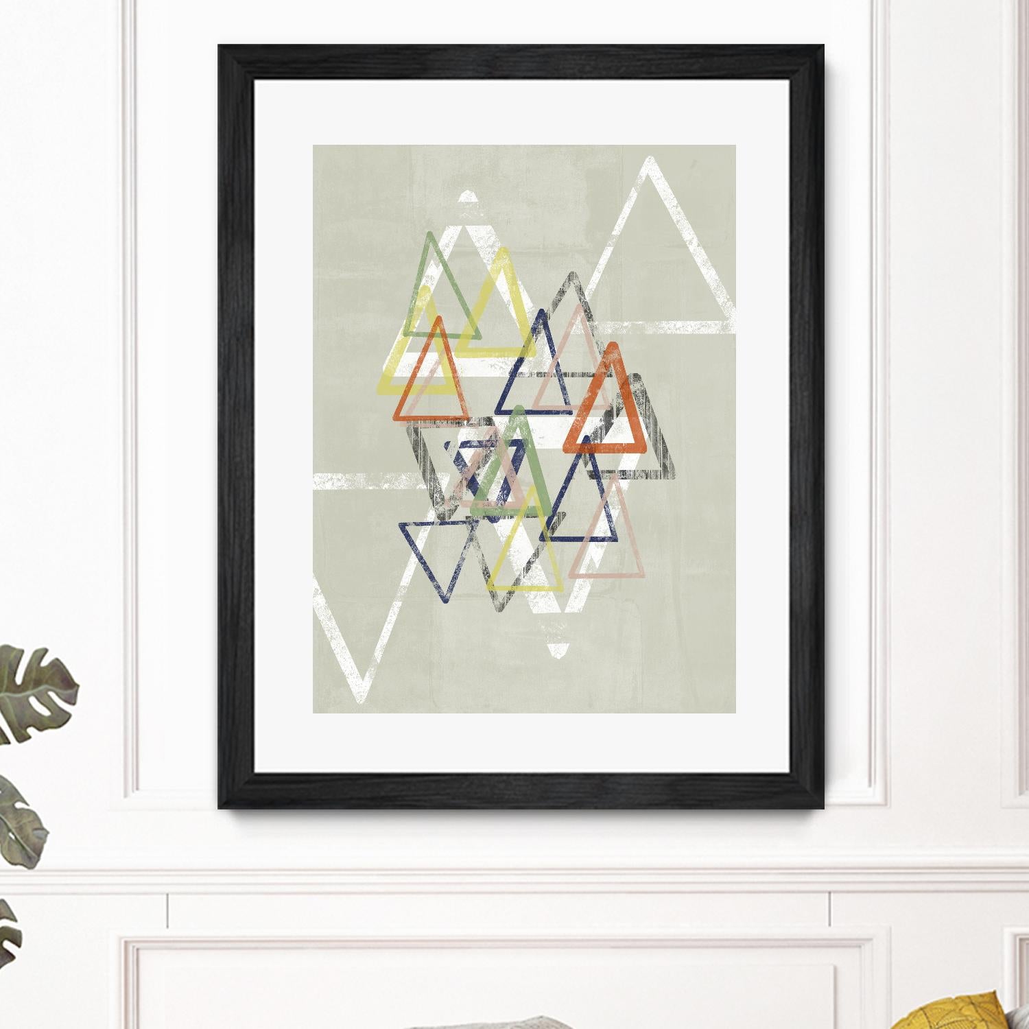 Stamped Triangles II by Jennifer Goldberger on GIANT ART - beige abstract geometrical