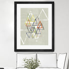Stamped Triangles II by Jennifer Goldberger on GIANT ART - beige abstract geometrical