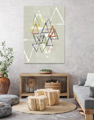Stamped Triangles II by Jennifer Goldberger on GIANT ART - beige abstract geometrical