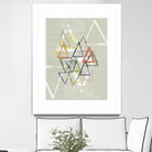 Stamped Triangles II by Jennifer Goldberger on GIANT ART - beige abstract geometrical