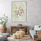 Stamped Triangles II by Jennifer Goldberger on GIANT ART - beige abstract geometrical