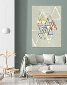 Stamped Triangles II by Jennifer Goldberger on GIANT ART - beige abstract geometrical