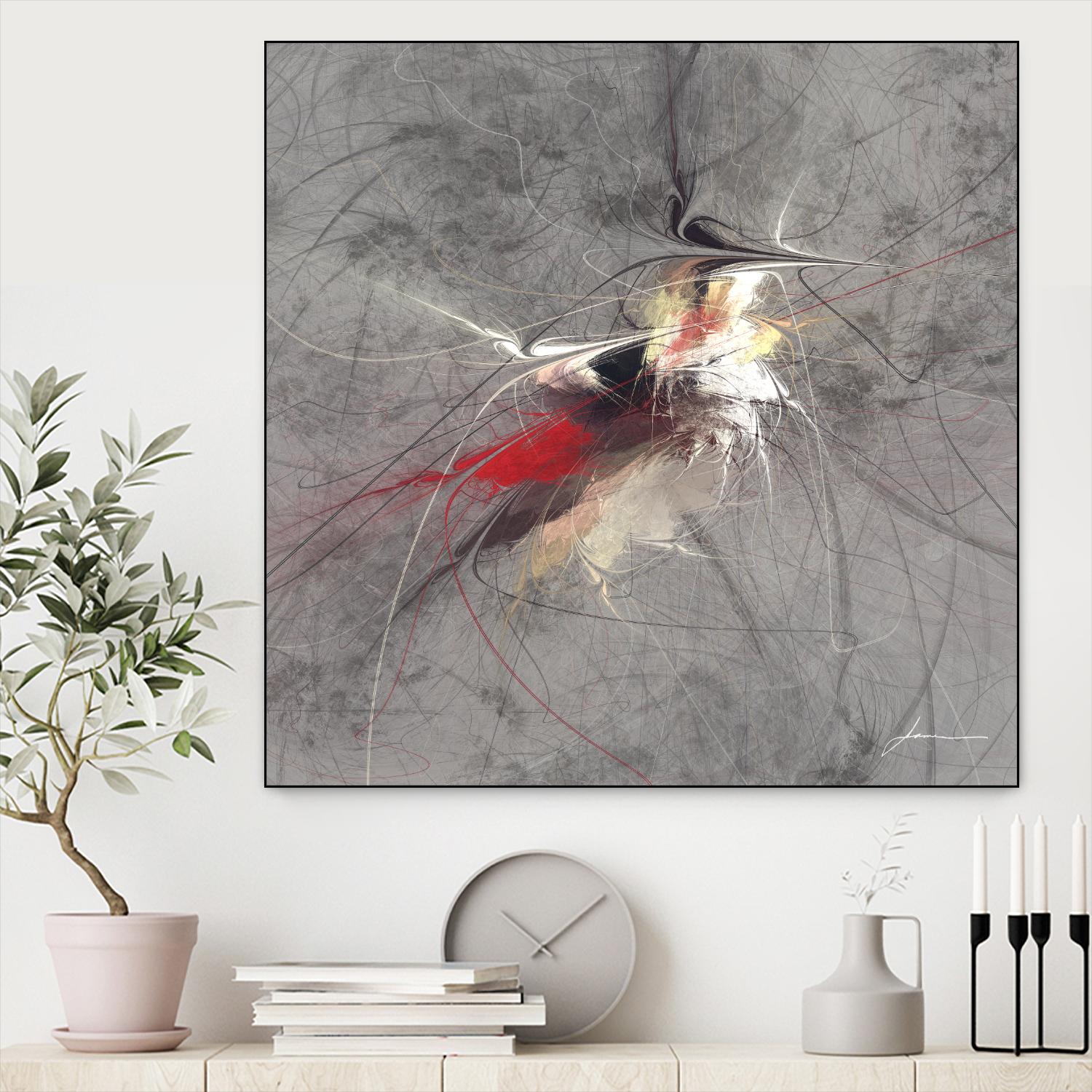 Paint Swirl I by James Burghardt on GIANT ART - red abstract