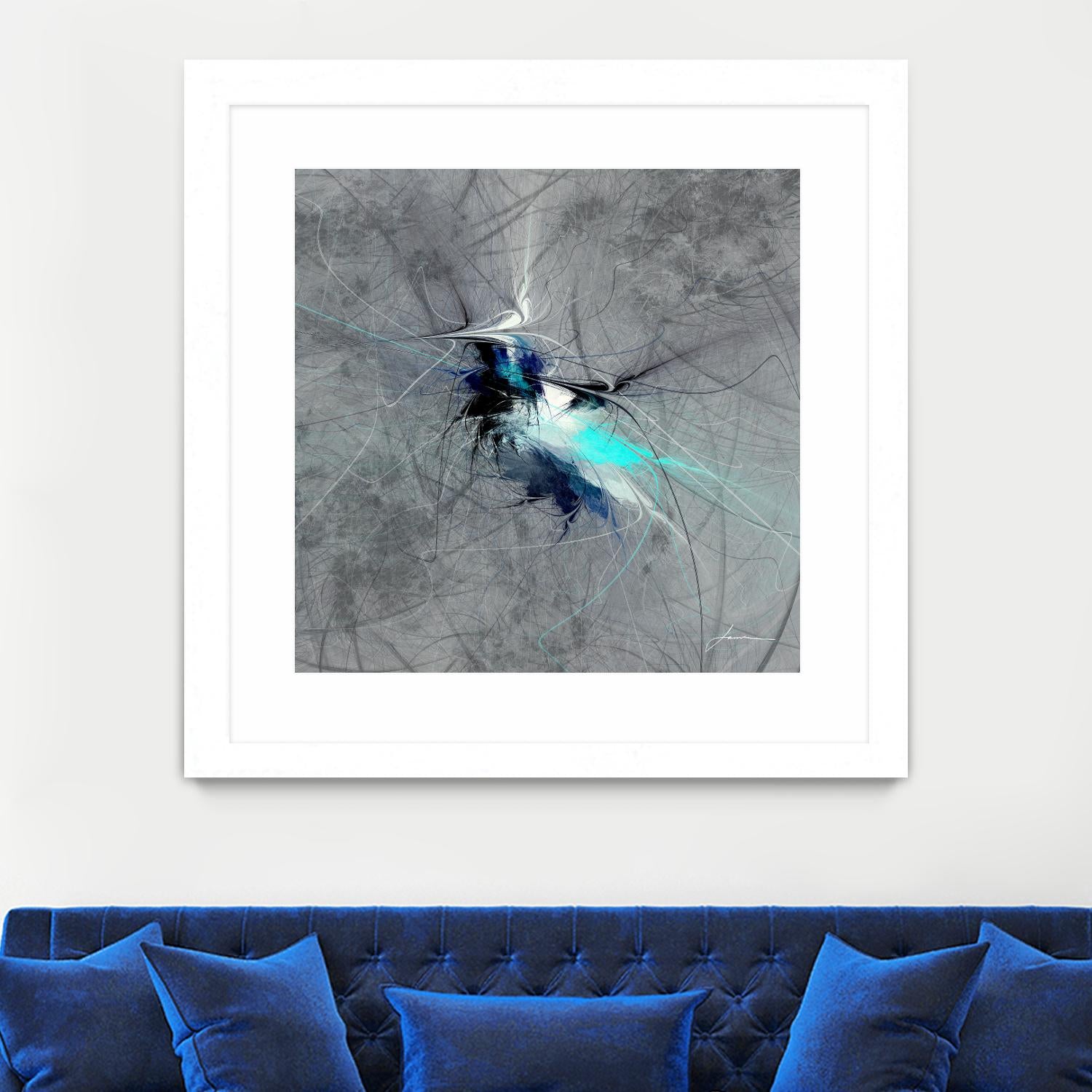 Paint Swirl II by James Burghardt on GIANT ART - blue abstract