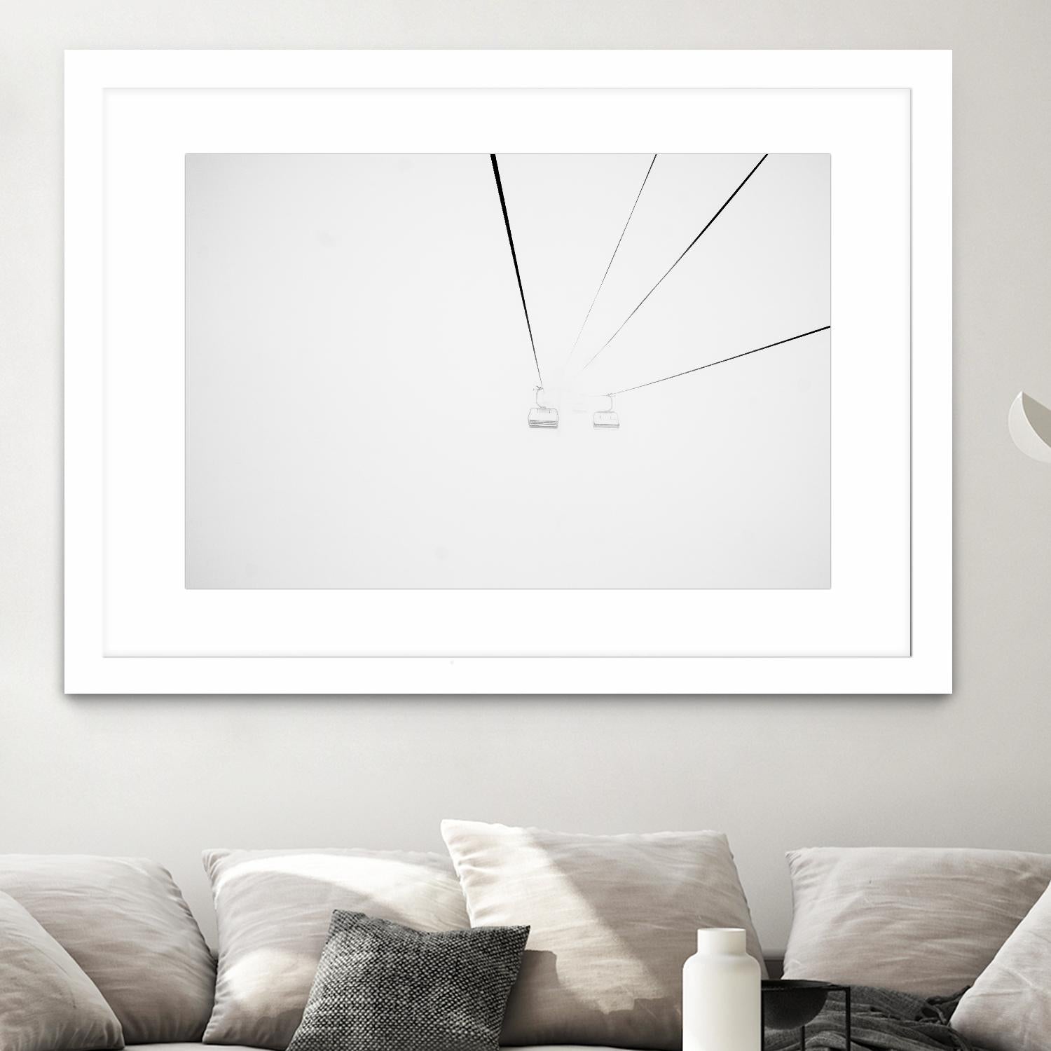 Chair Lift by Pexels on GIANT ART - white black and white