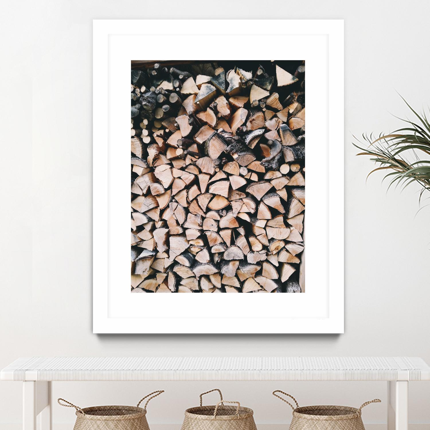 Logs by Pexels on GIANT ART - black trees wood