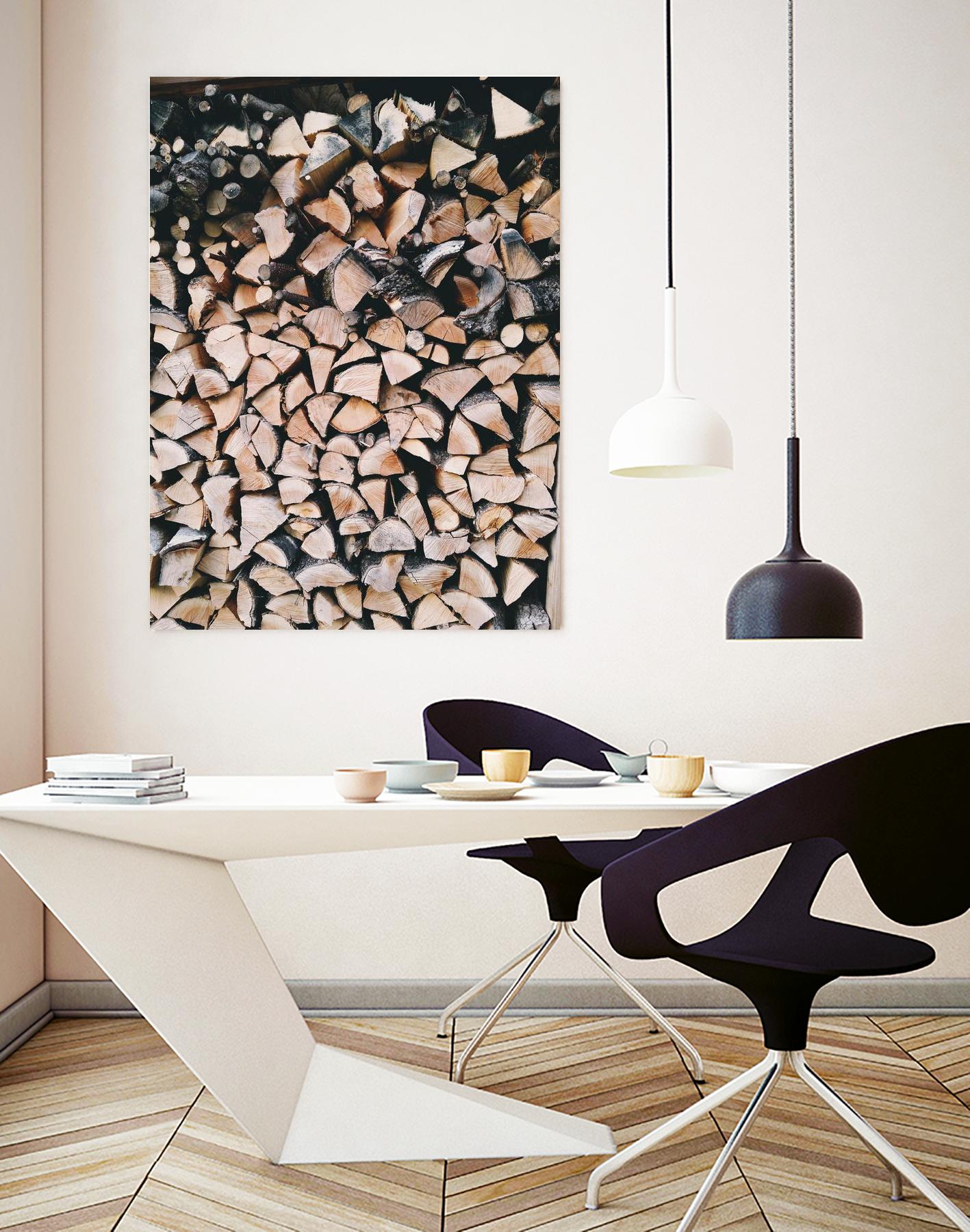 Logs by Pexels on GIANT ART - black trees wood