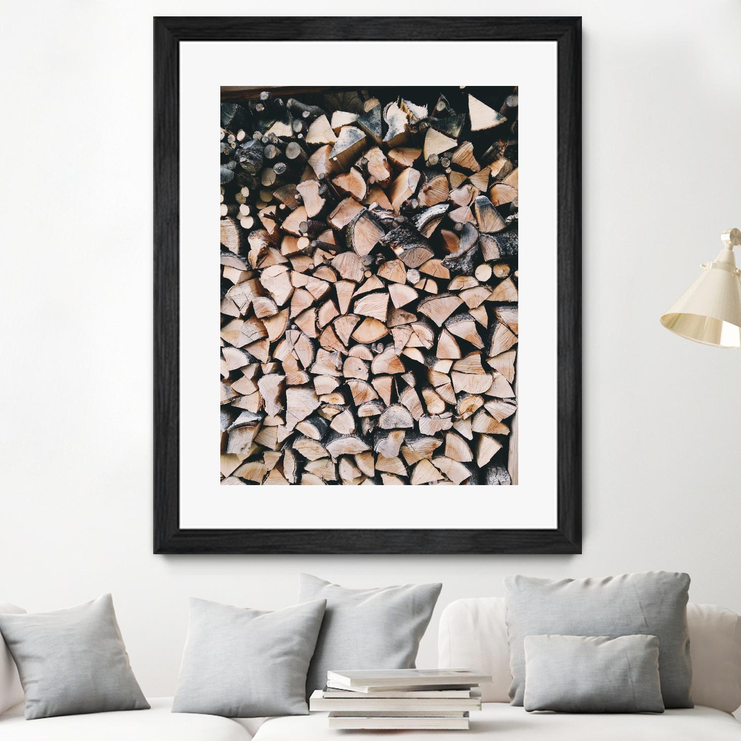 Logs by Pexels on GIANT ART - black trees wood