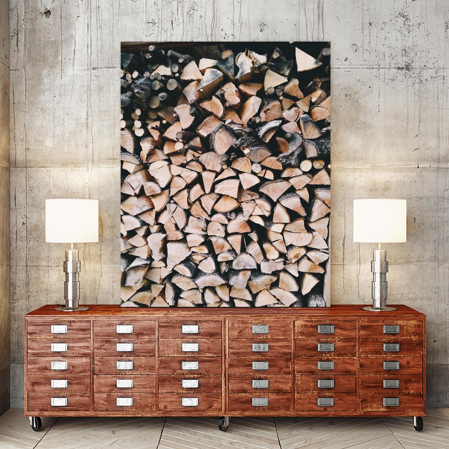 Logs by Pexels on GIANT ART - black trees wood