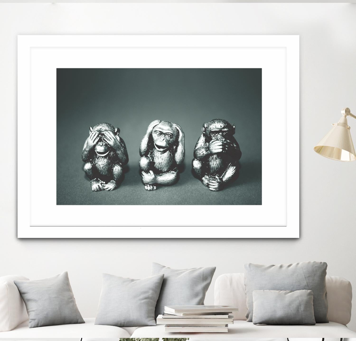 Wise monkeys by Pexels on GIANT ART - white animals