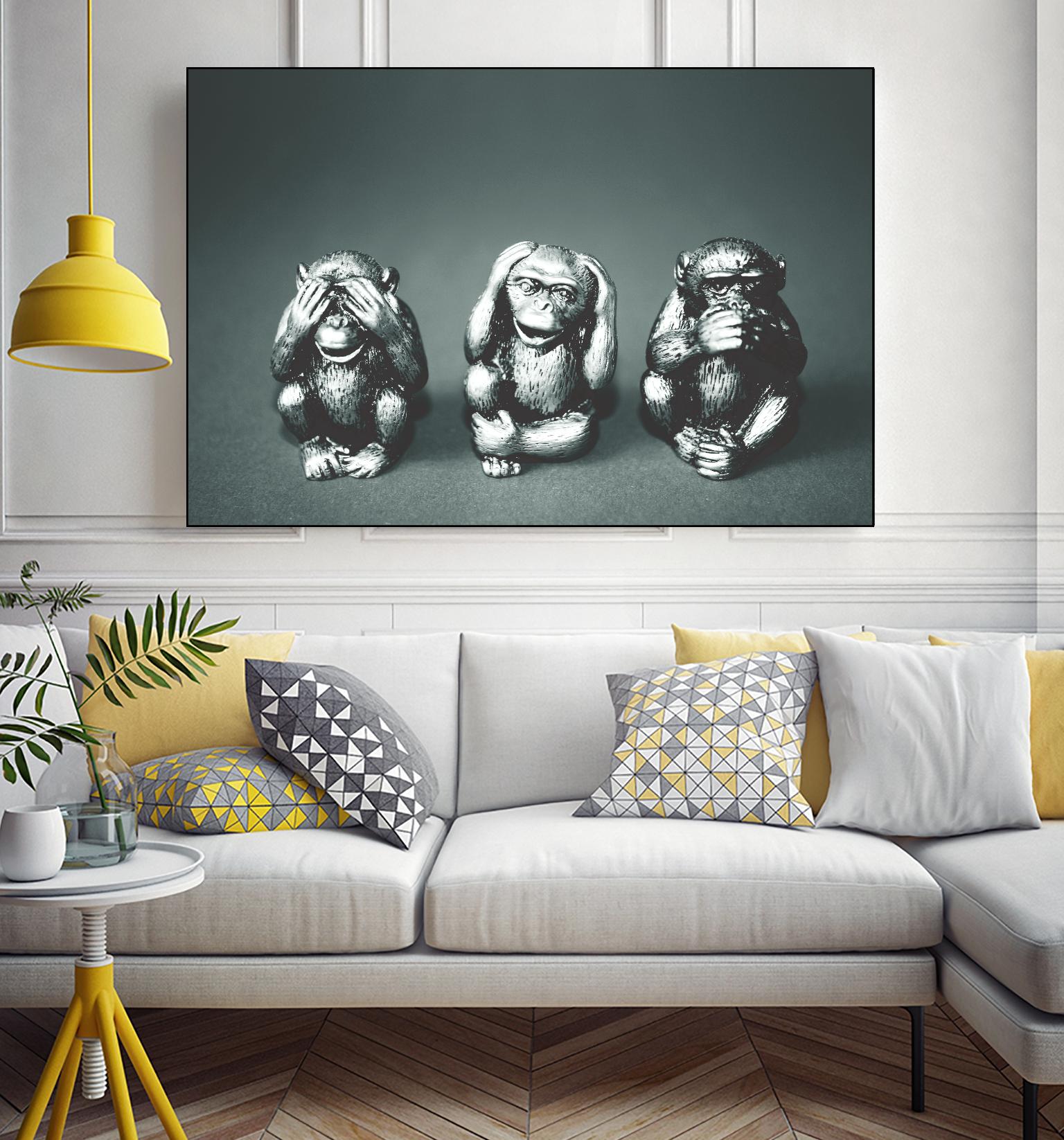 Wise monkeys by Pexels on GIANT ART - white animals