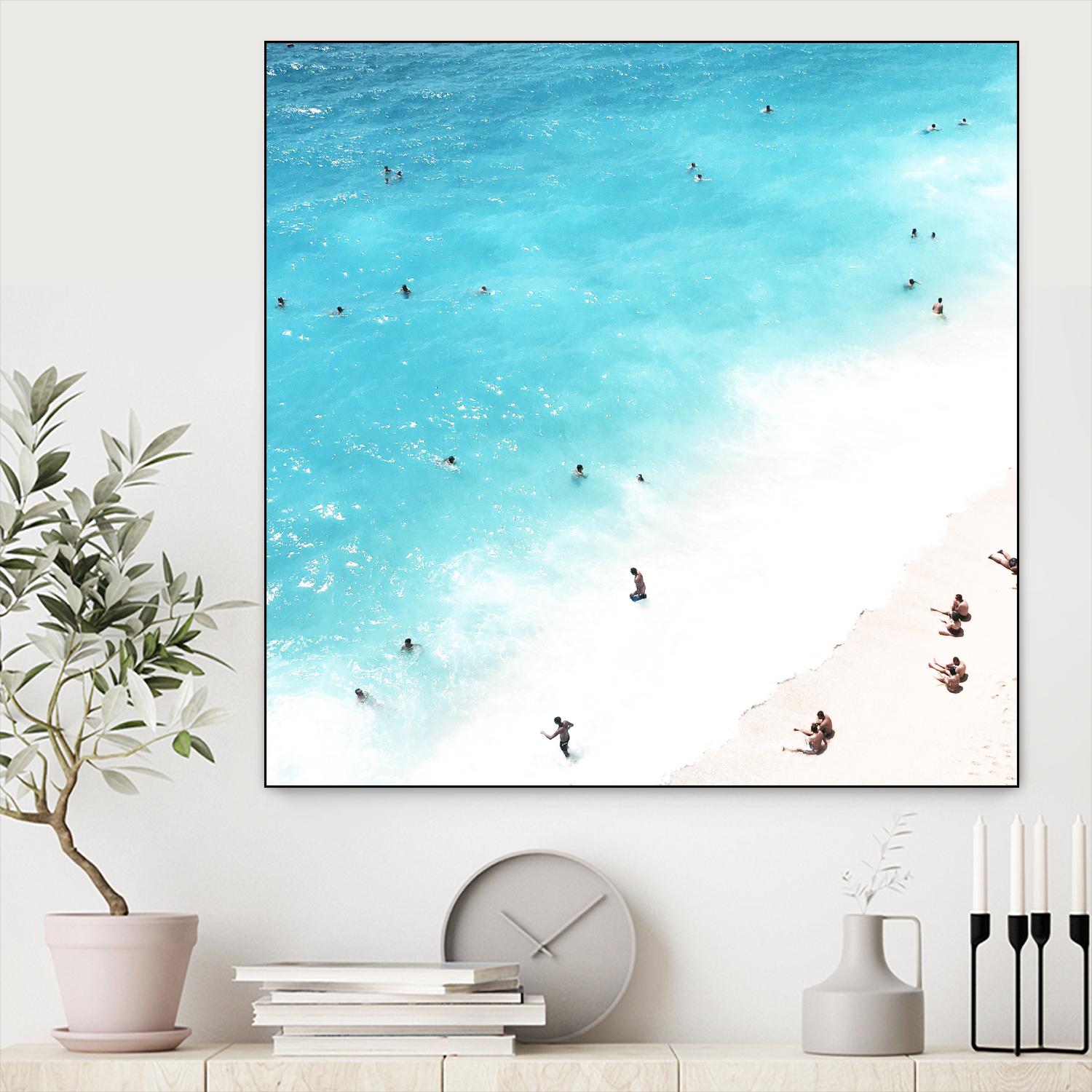 A day at the beach by Pexels on GIANT ART - blue sea scene