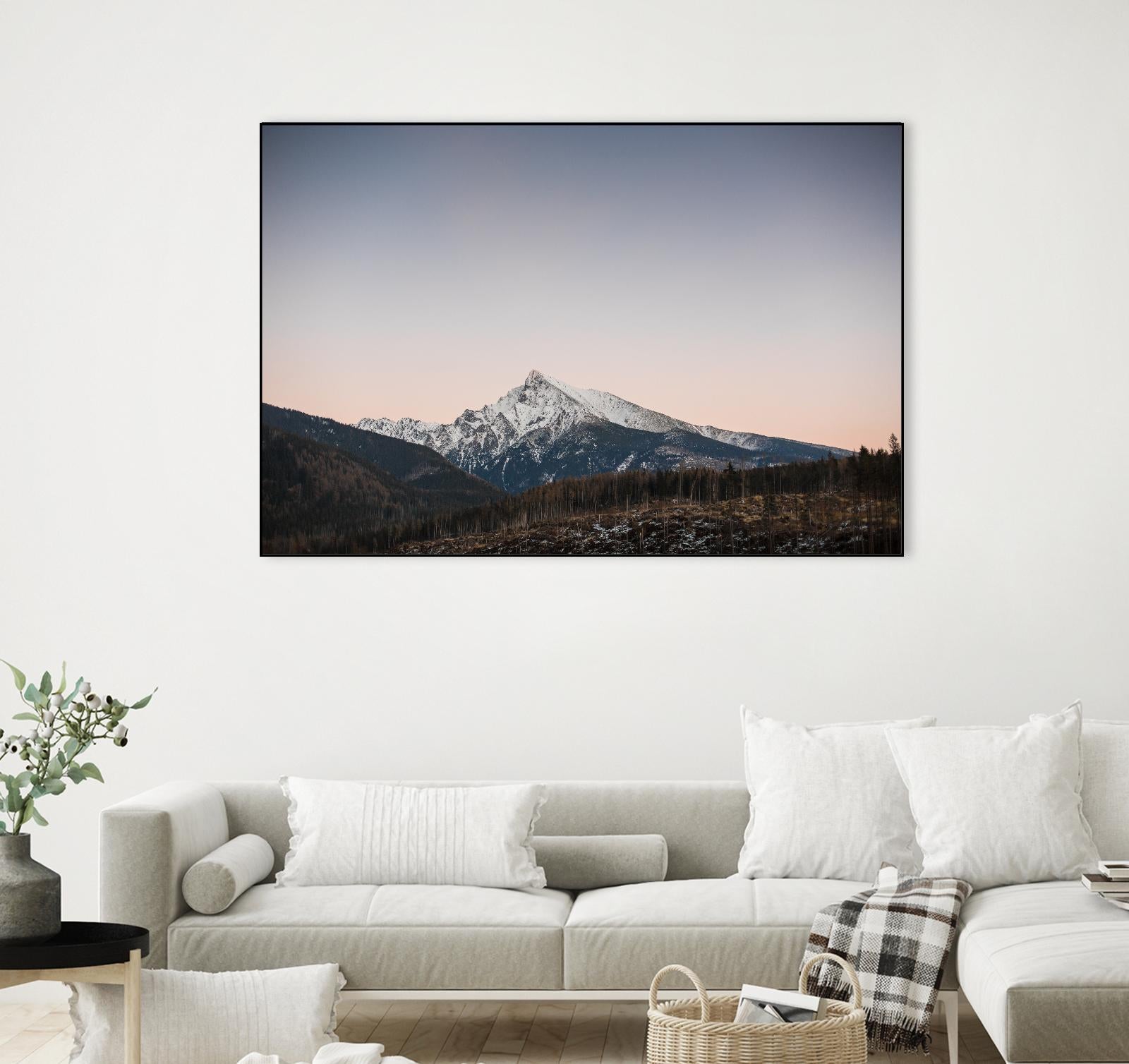 Mountain top by Pexels on GIANT ART - pink landscape