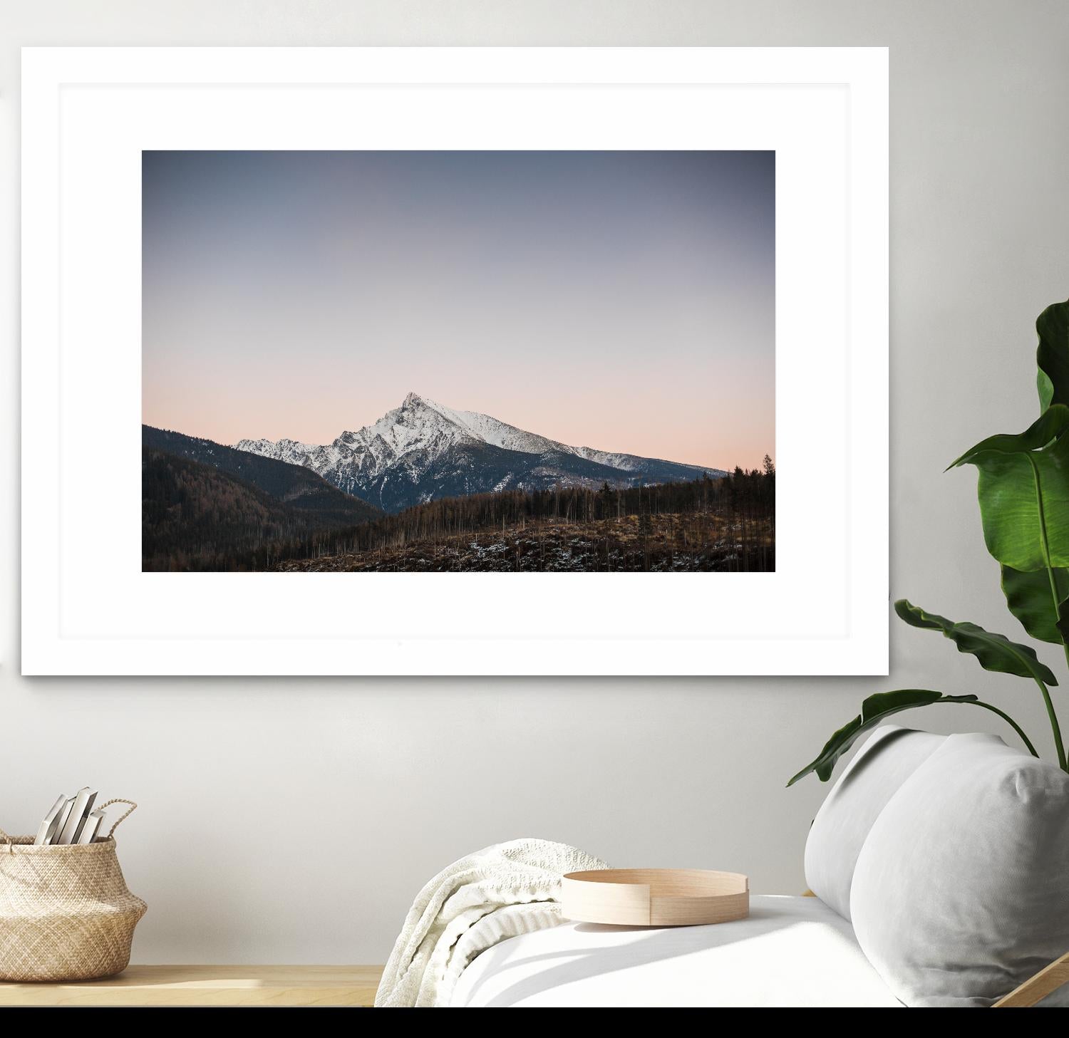 Mountain top by Pexels on GIANT ART - pink landscape