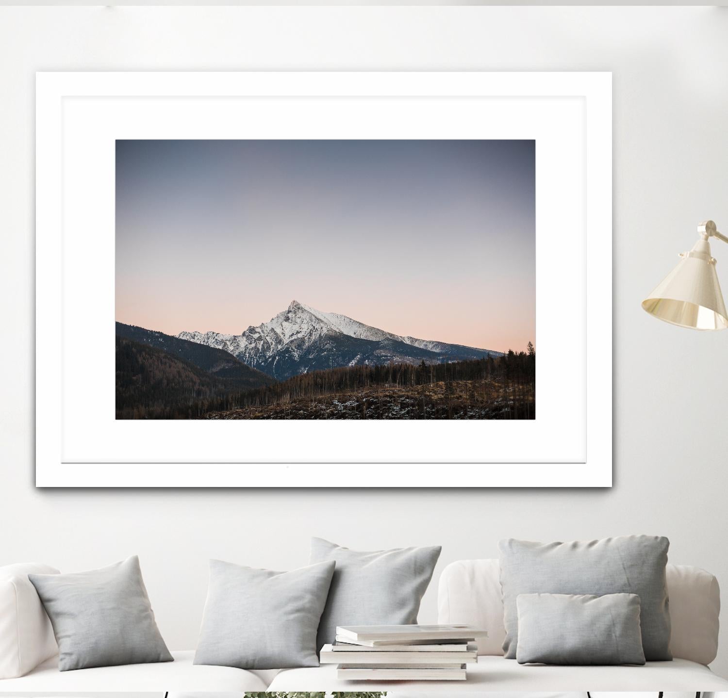 Mountain top by Pexels on GIANT ART - pink landscape