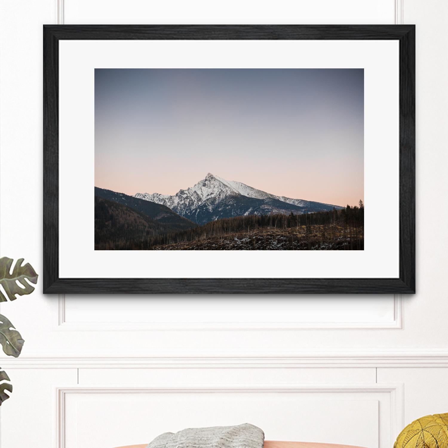 Mountain top by Pexels on GIANT ART - pink landscape