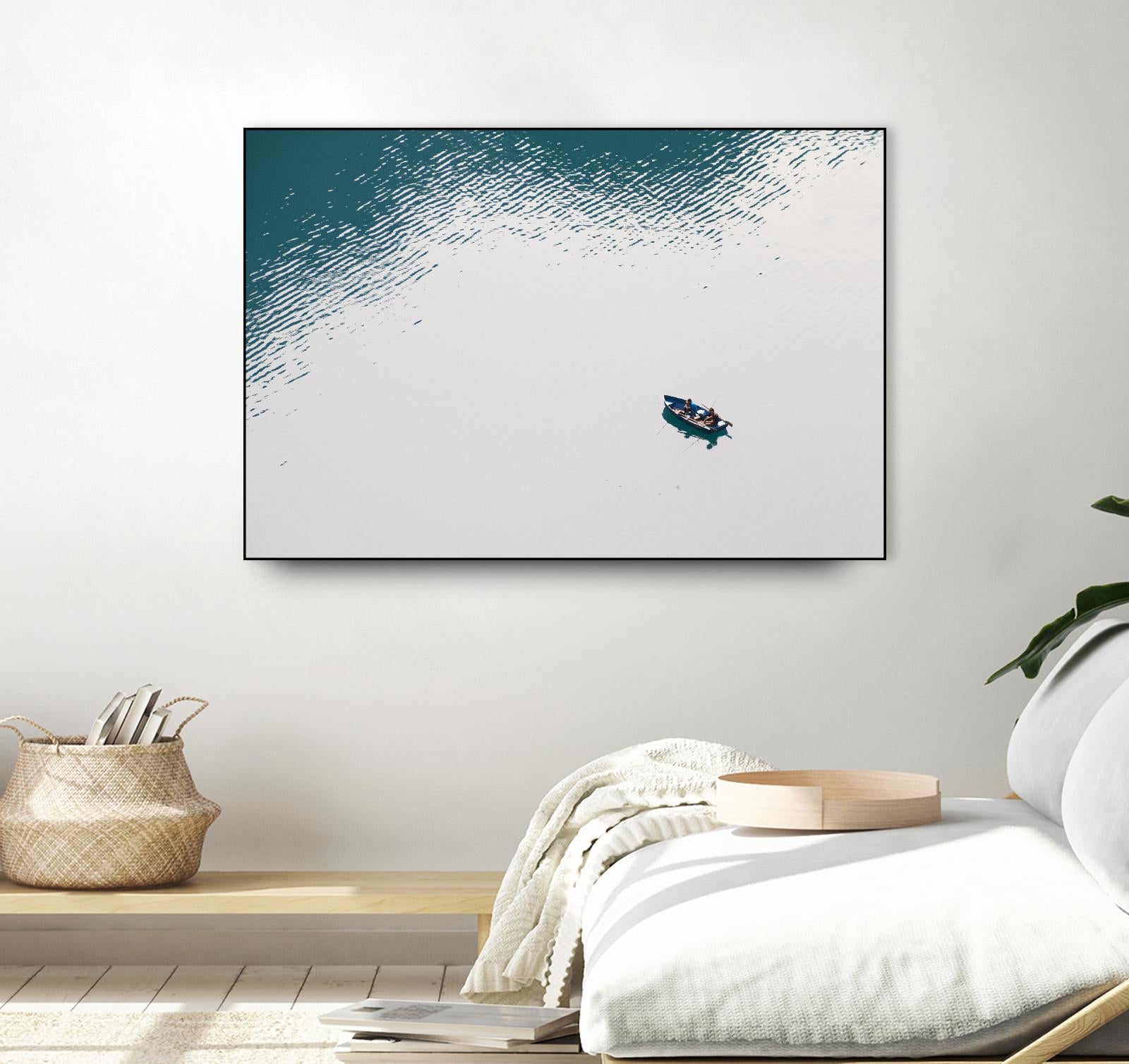 Lonely boat by Pexels on GIANT ART - blue nautical