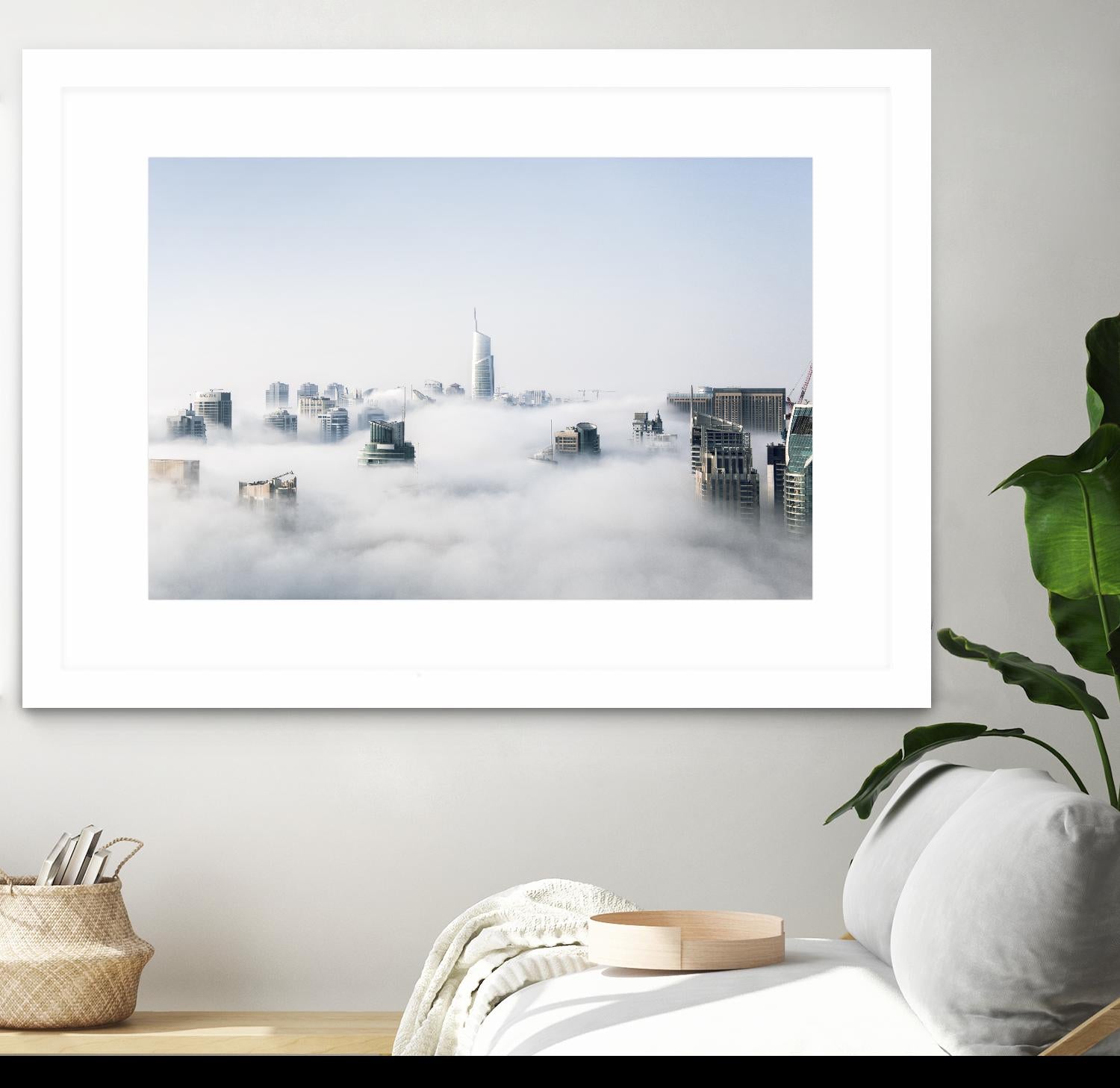 On top of the city by Pexels on GIANT ART - white city scene city above clouds
