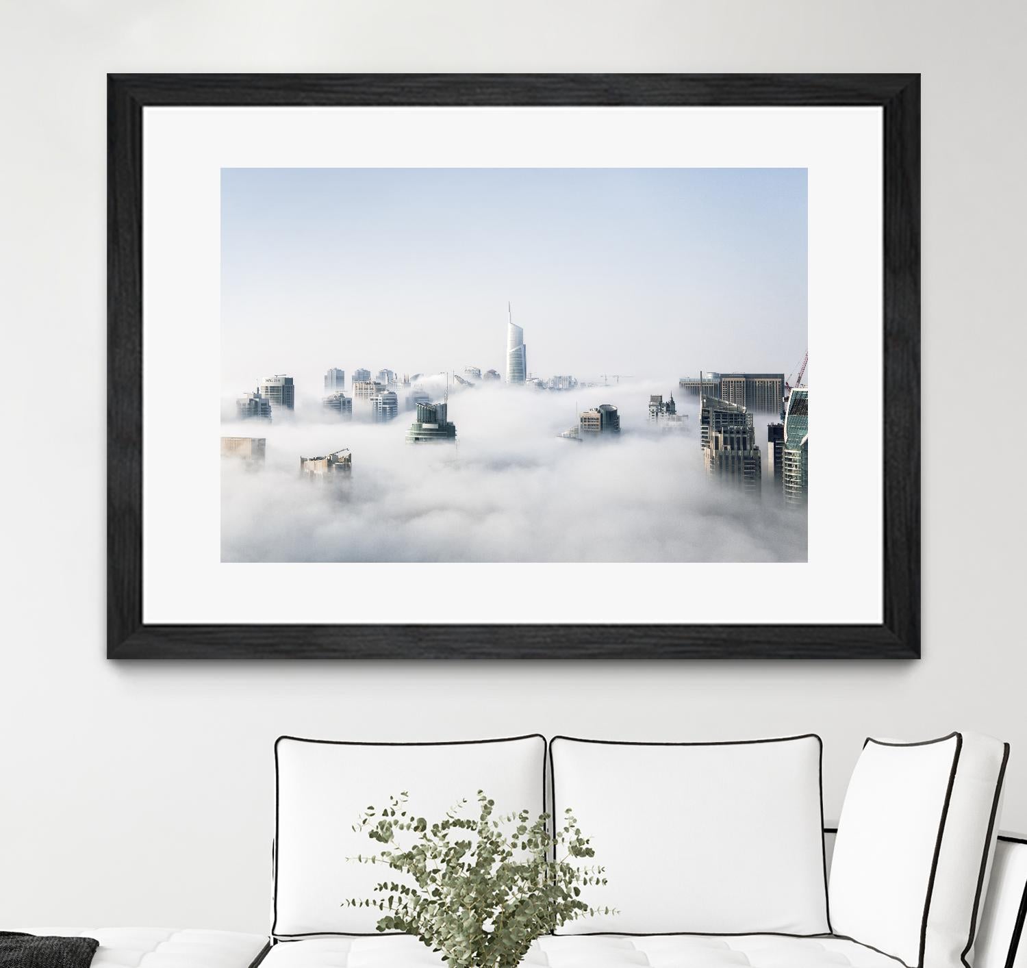 On top of the city by Pexels on GIANT ART - white city scene city above clouds