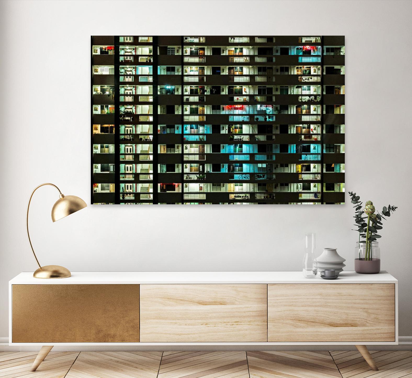 At night by Pexels on GIANT ART - white architectural