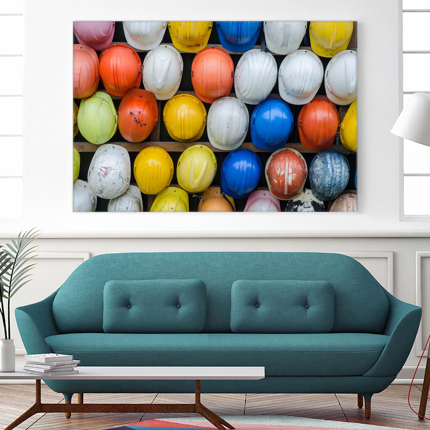 Safety helmets by Pexels on GIANT ART - yellow everyday life