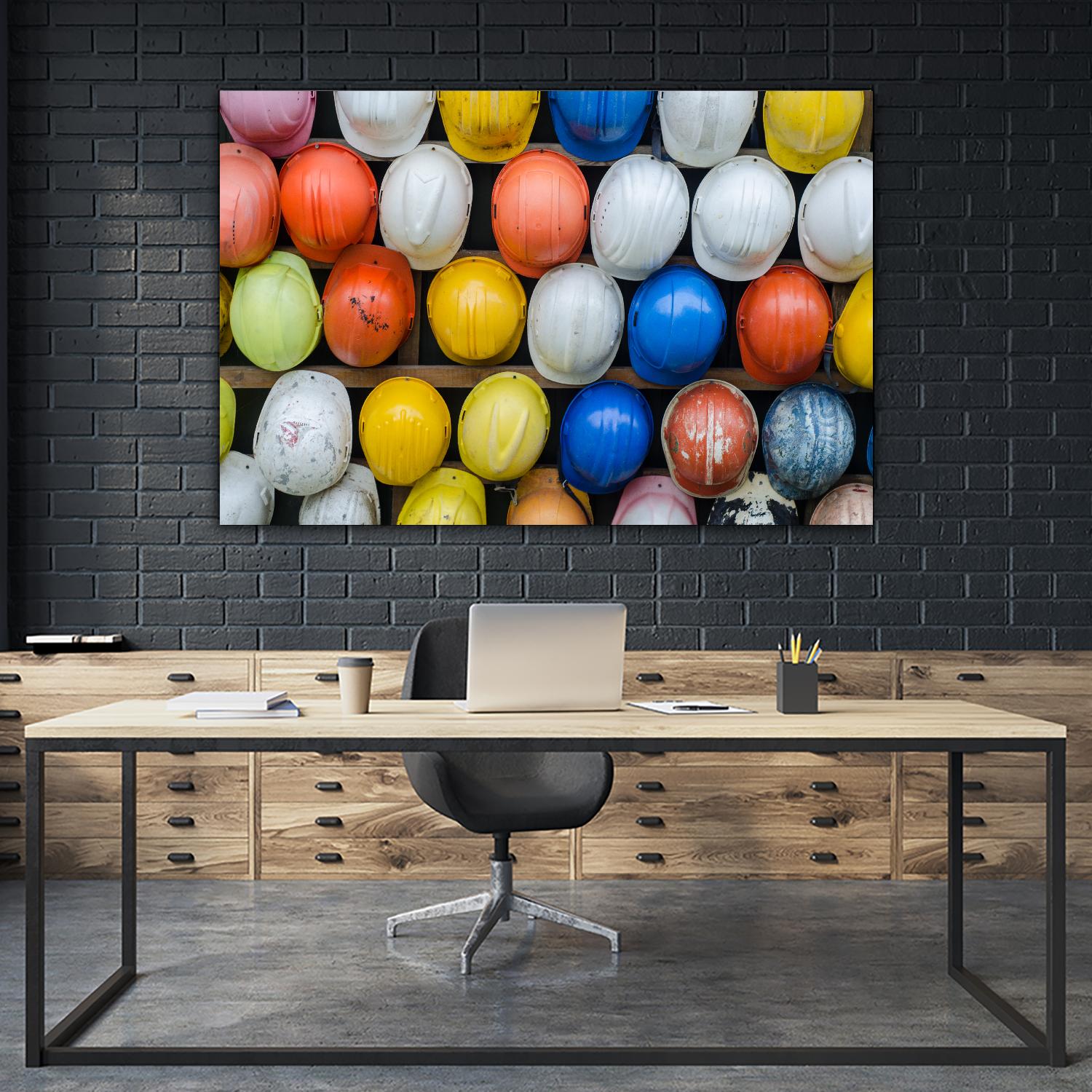 Safety helmets by Pexels on GIANT ART - yellow everyday life