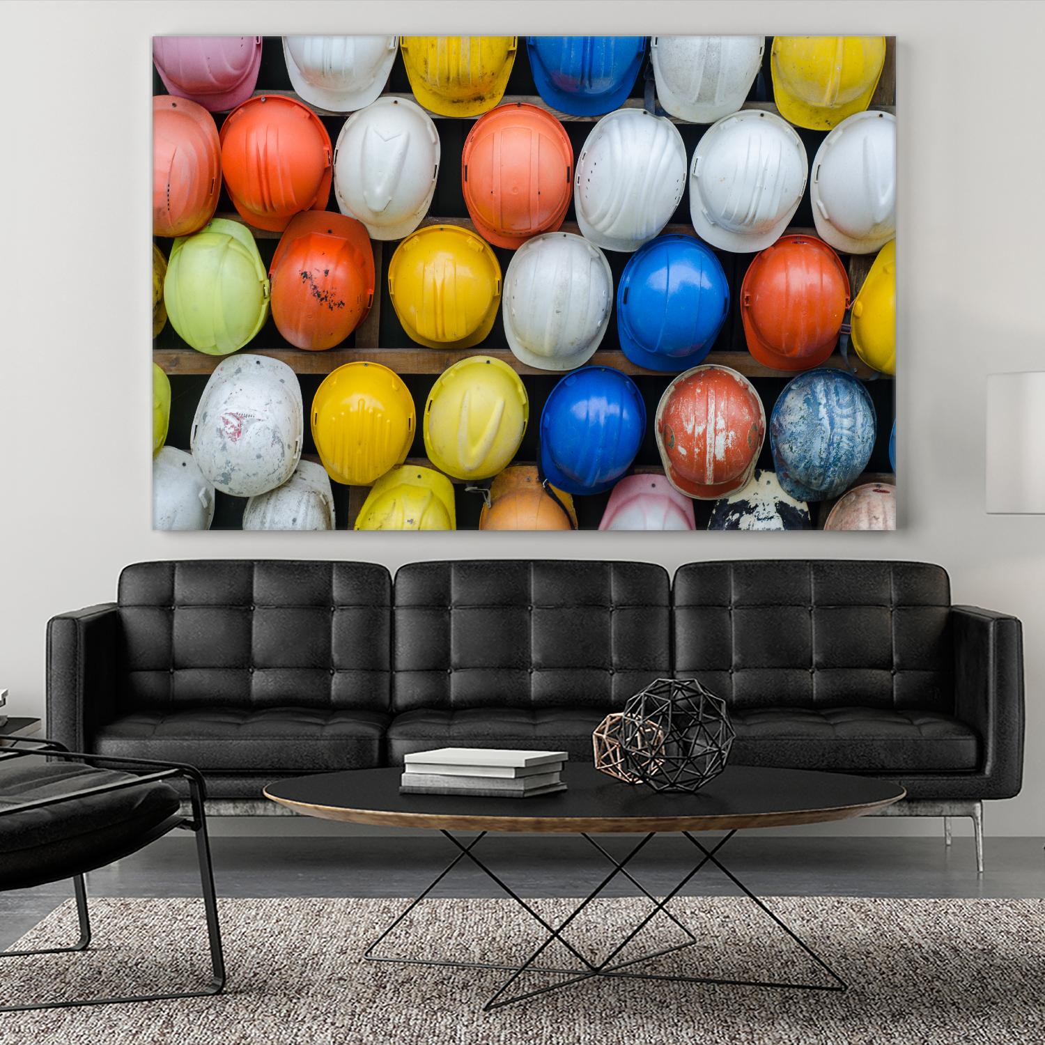 Safety helmets by Pexels on GIANT ART - yellow everyday life