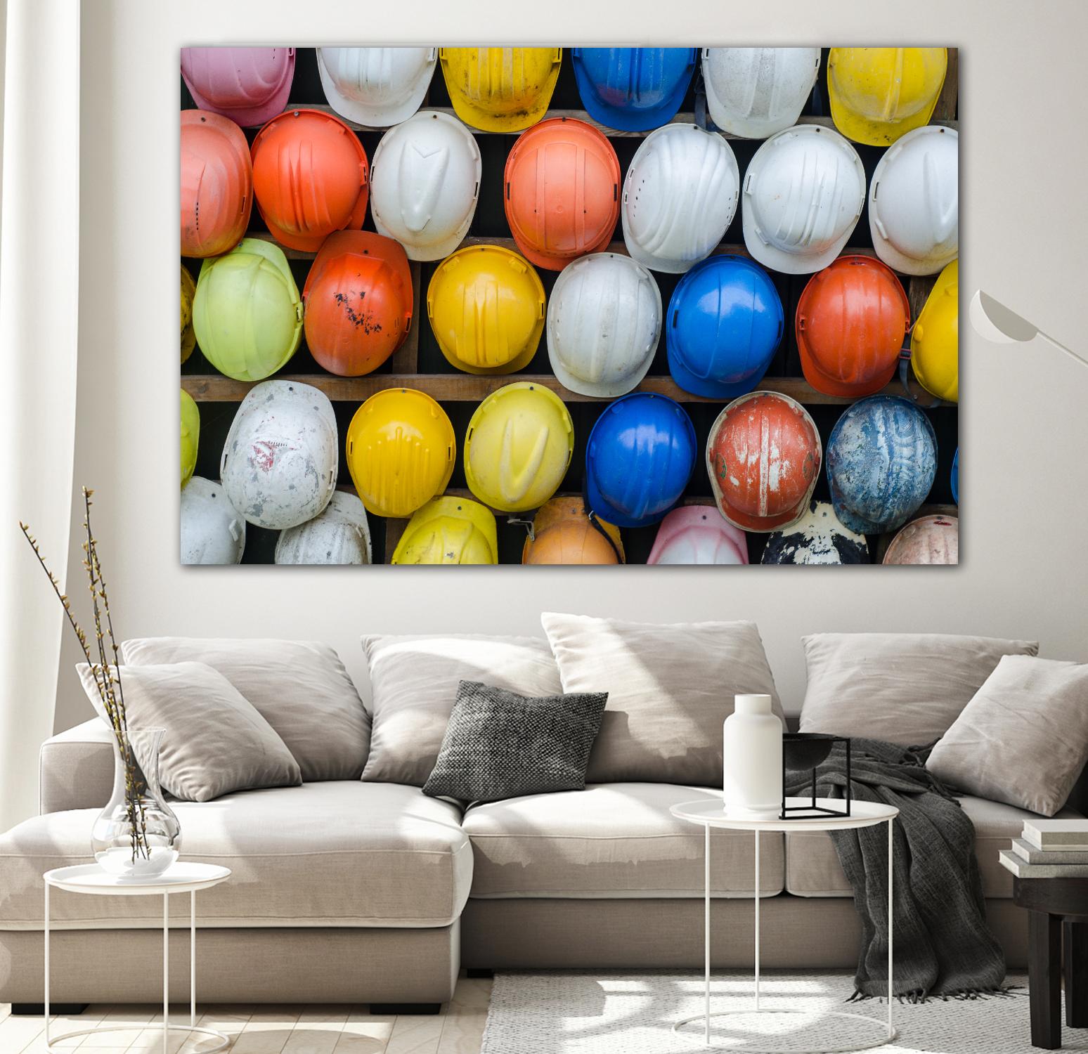 Safety helmets by Pexels on GIANT ART - yellow everyday life