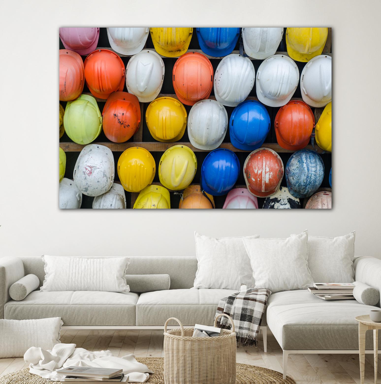 Safety helmets by Pexels on GIANT ART - yellow everyday life