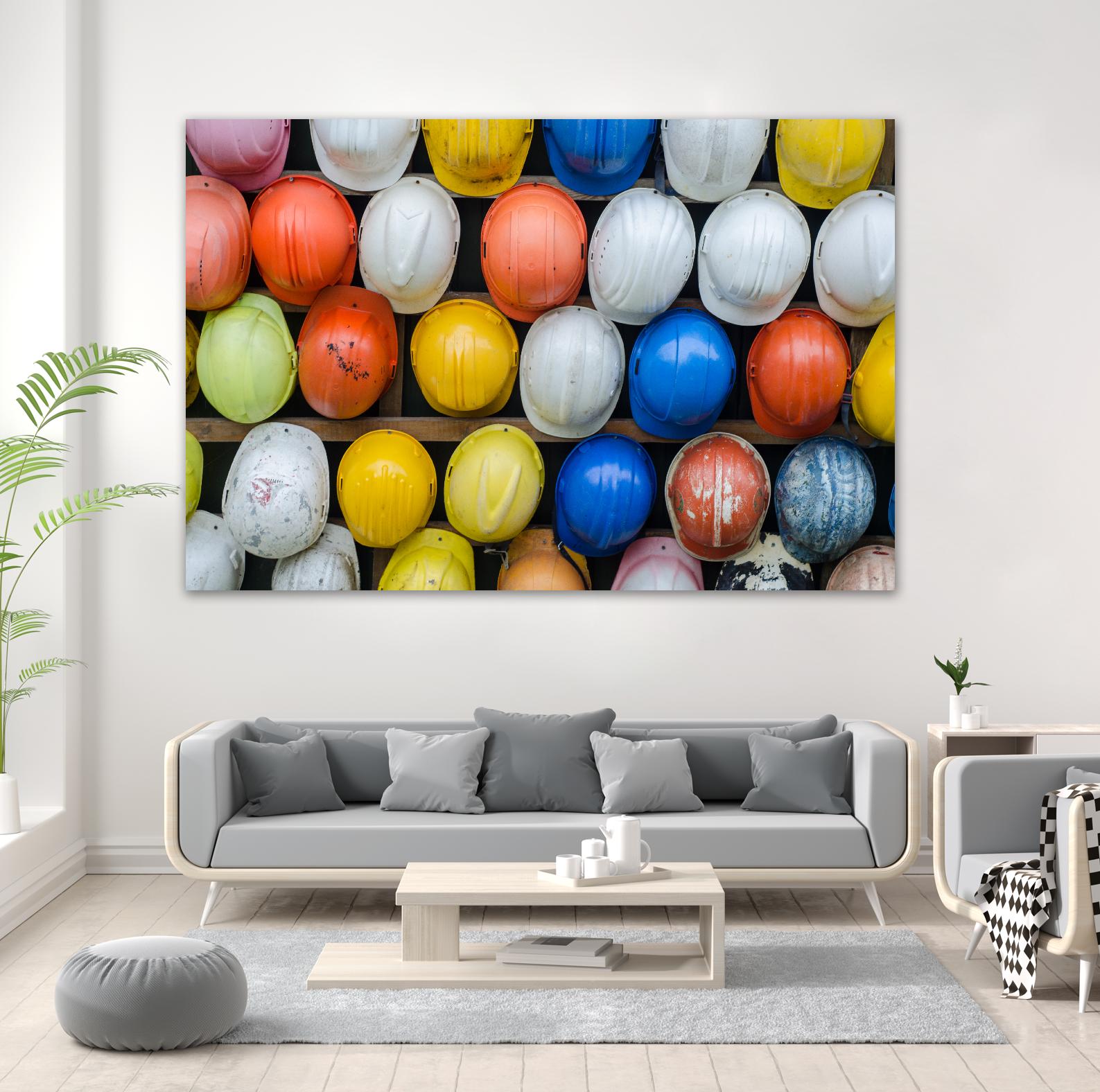 Safety helmets by Pexels on GIANT ART - yellow everyday life