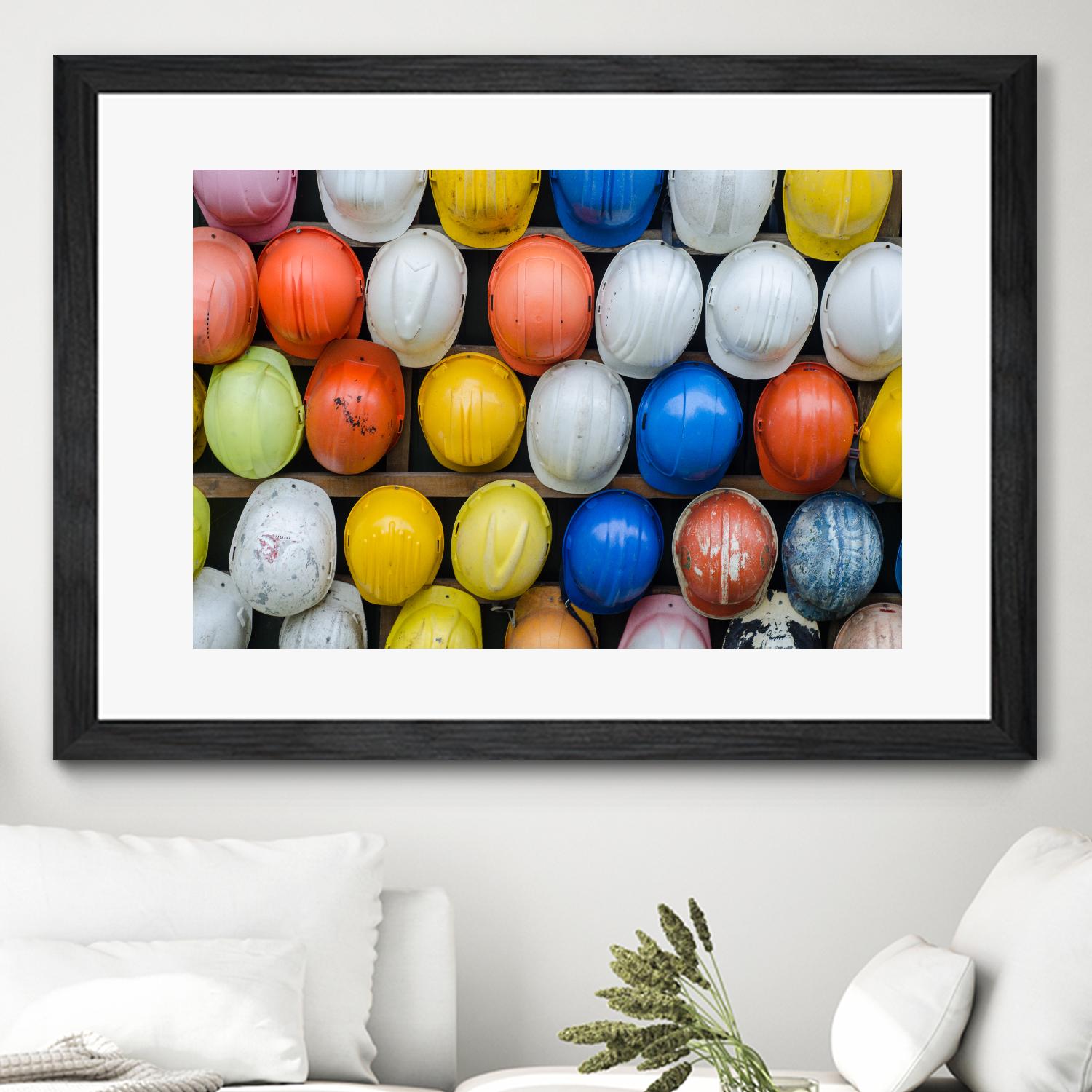 Safety helmets by Pexels on GIANT ART - white everyday life casque