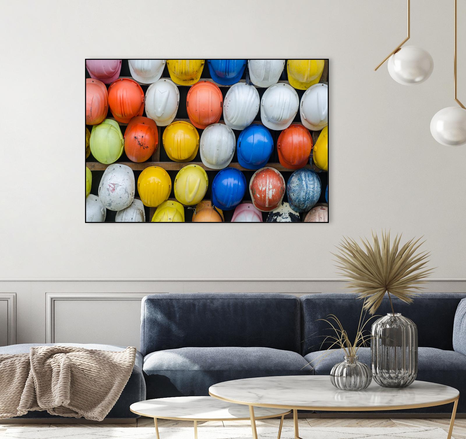 Safety helmets by Pexels on GIANT ART - yellow everyday life