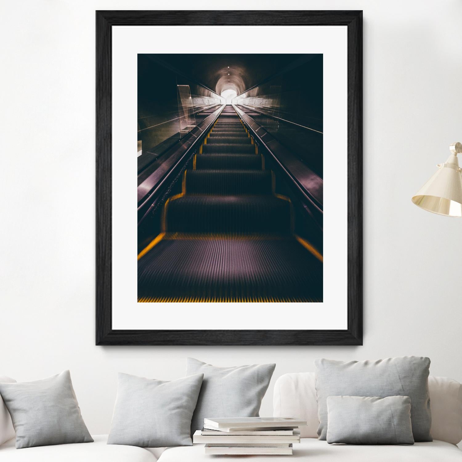 Escalator by Pexels on GIANT ART - yellow architectural