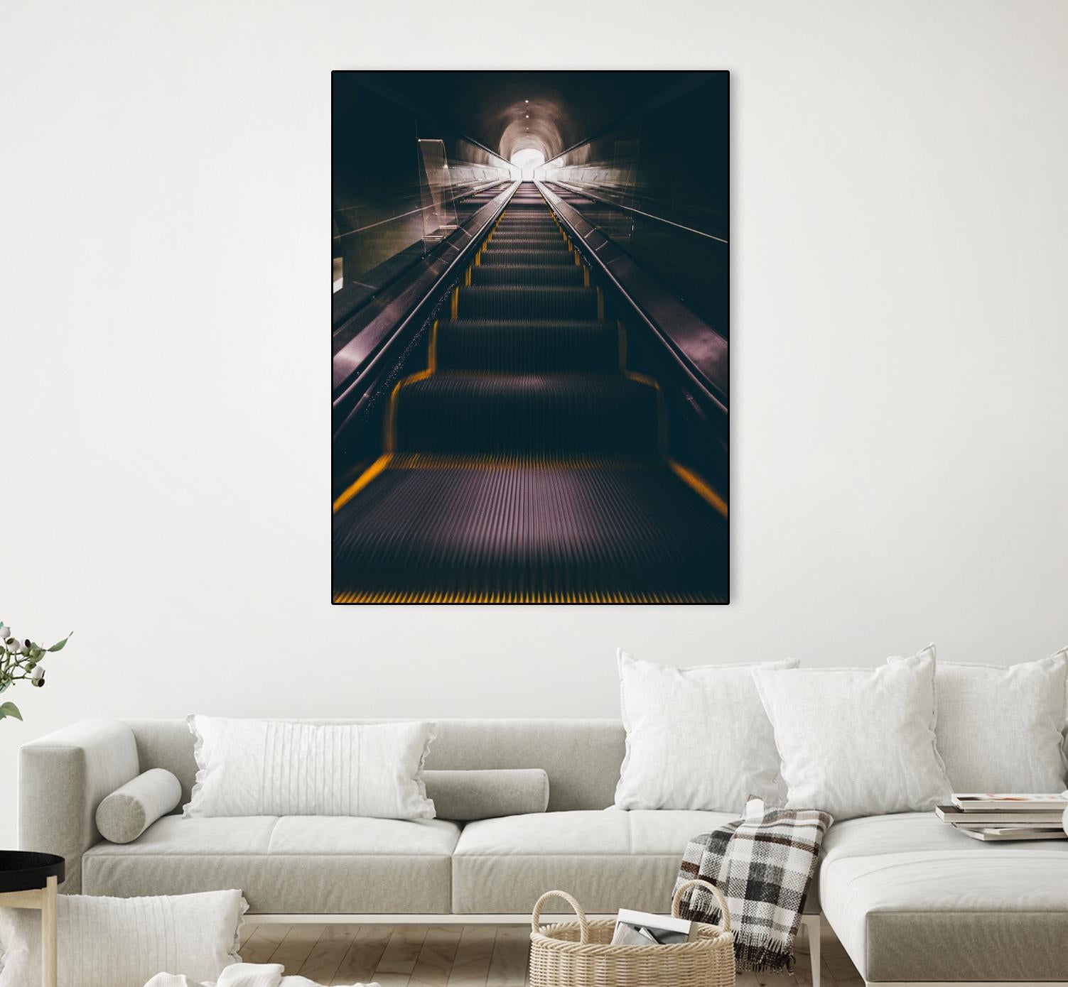 Escalator by Pexels on GIANT ART - yellow architectural