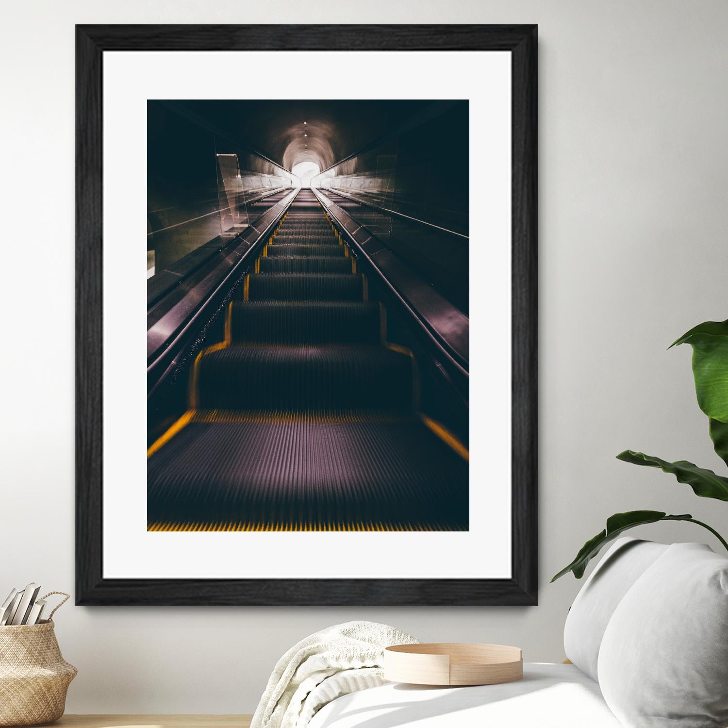 Escalator by Pexels on GIANT ART - yellow architectural