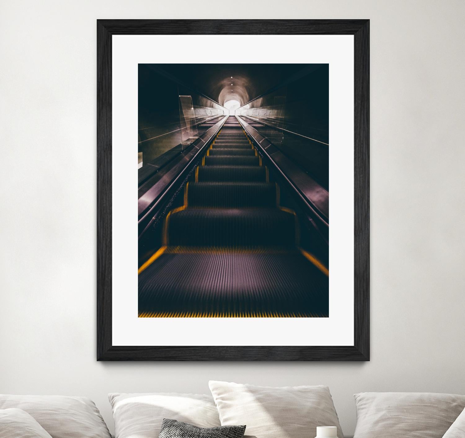 Escalator by Pexels on GIANT ART - yellow architectural