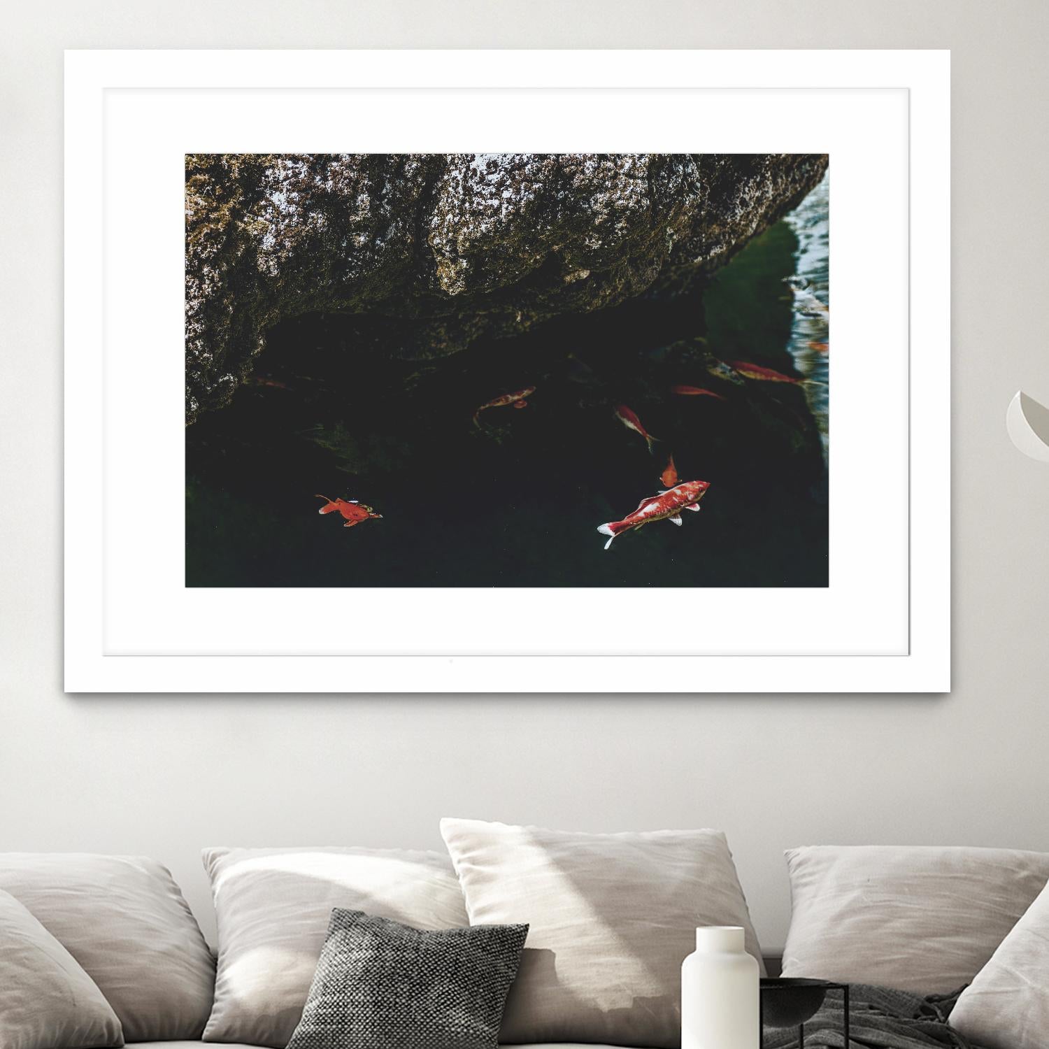 Hiding Koi by Pexels on GIANT ART - orange animals