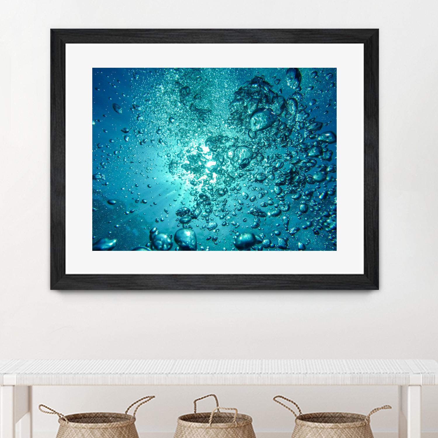 Bubbles by Pexels on GIANT ART - white sea scene bubbles in water