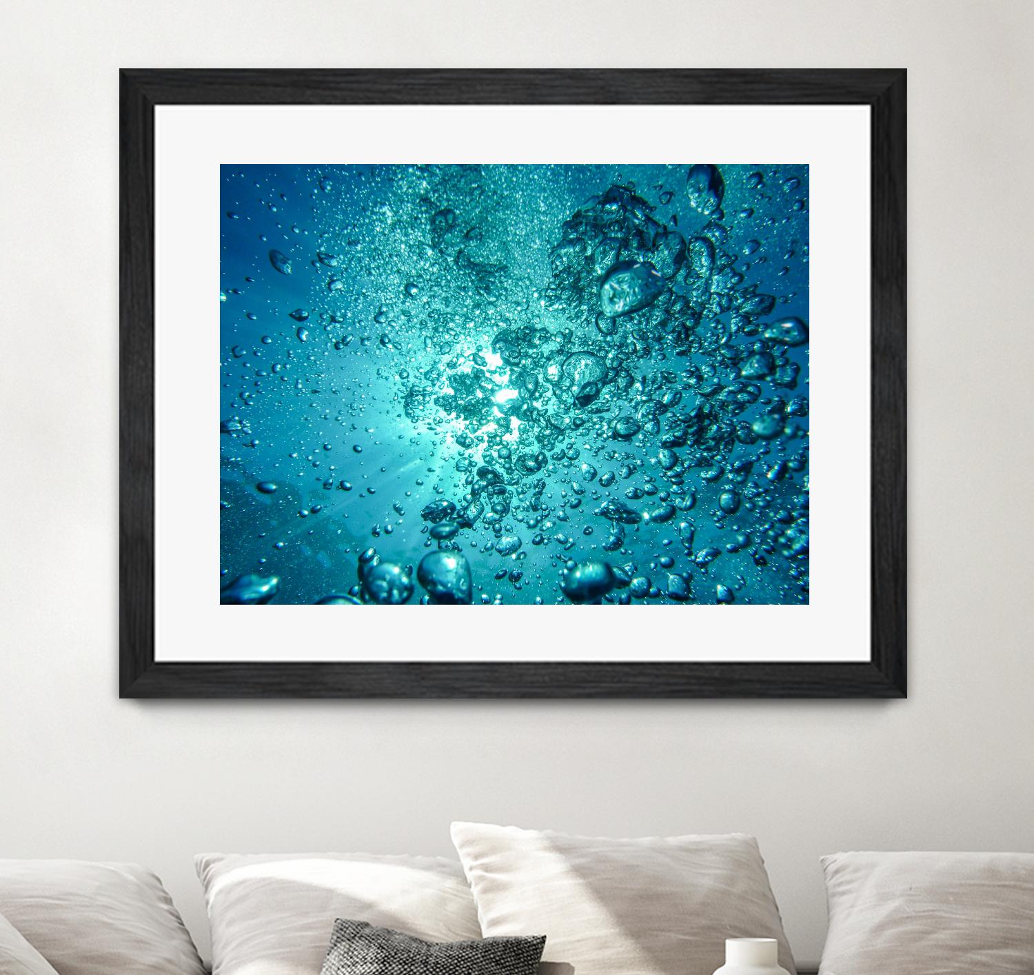 Bubbles by Pexels on GIANT ART - white sea scene bubbles in water