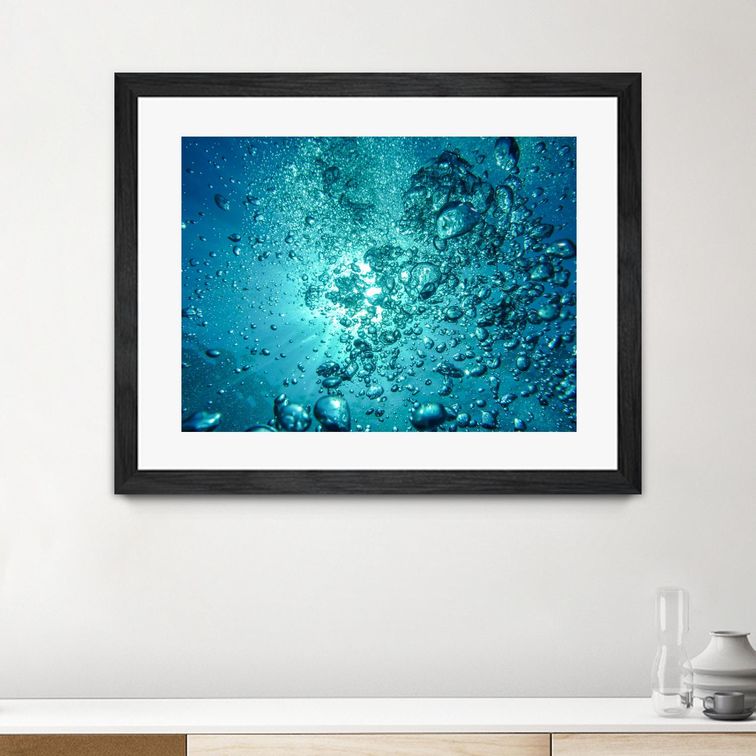 Bubbles by Pexels on GIANT ART - white sea scene bubbles in water