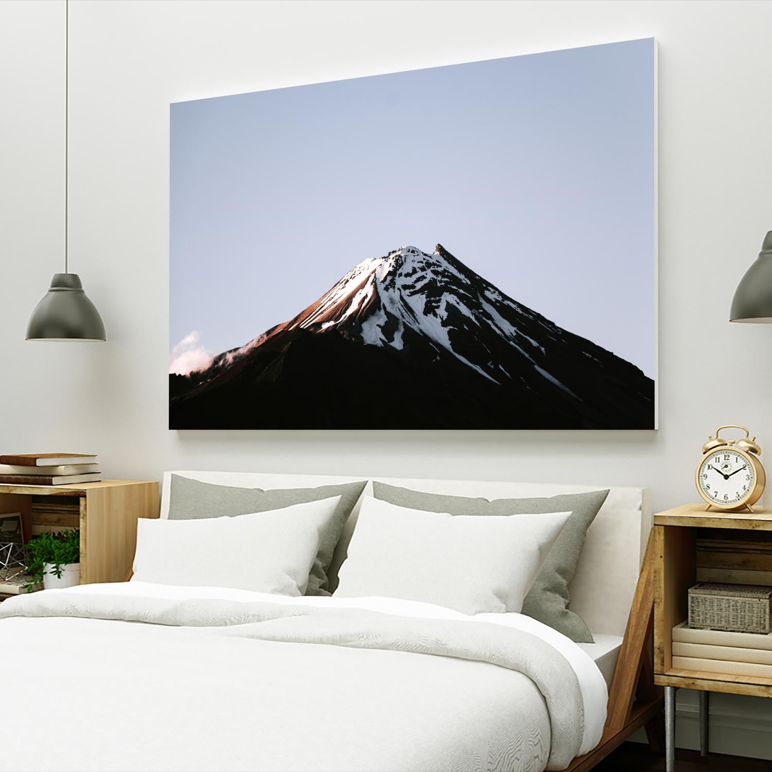 Snow on top by Pexels on GIANT ART - black landscape