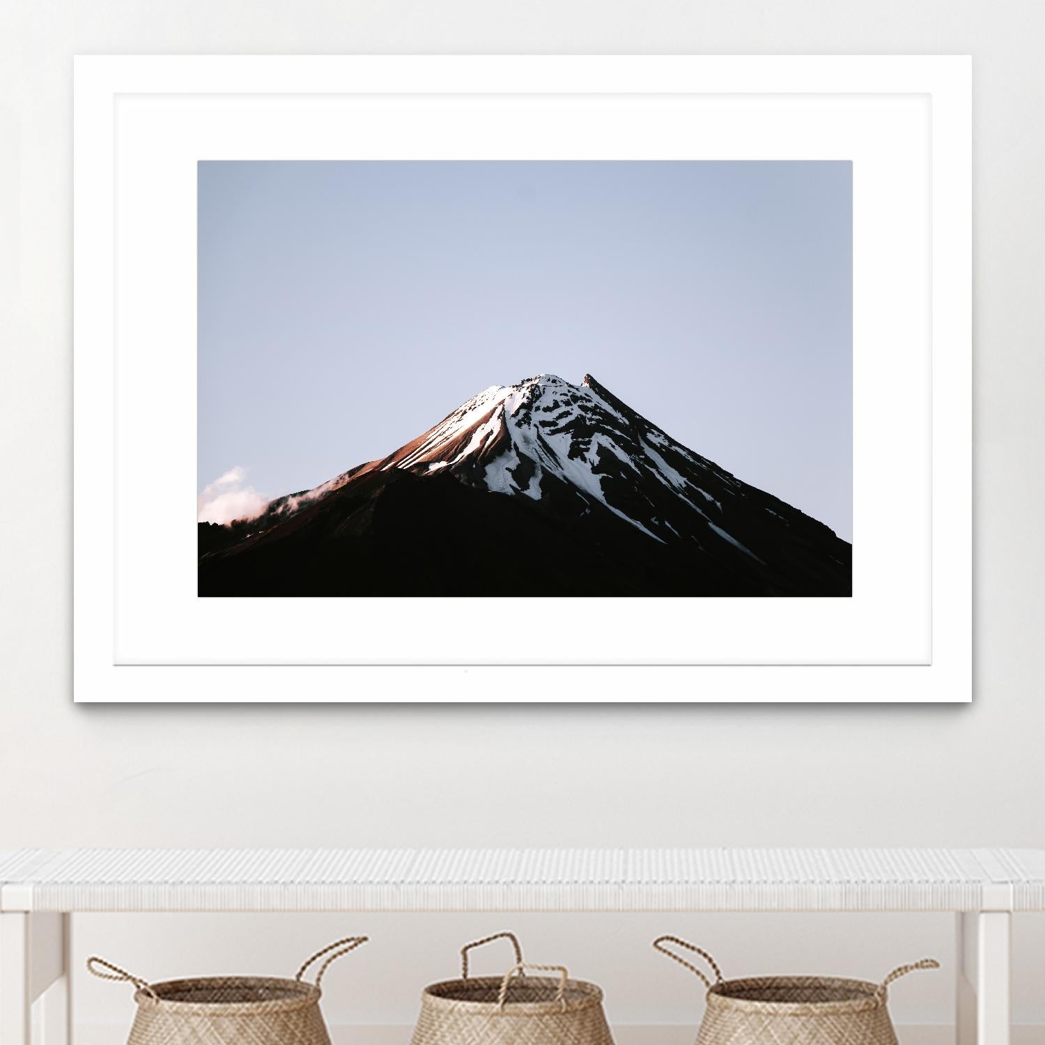 Snow on top by Pexels on GIANT ART - black landscape