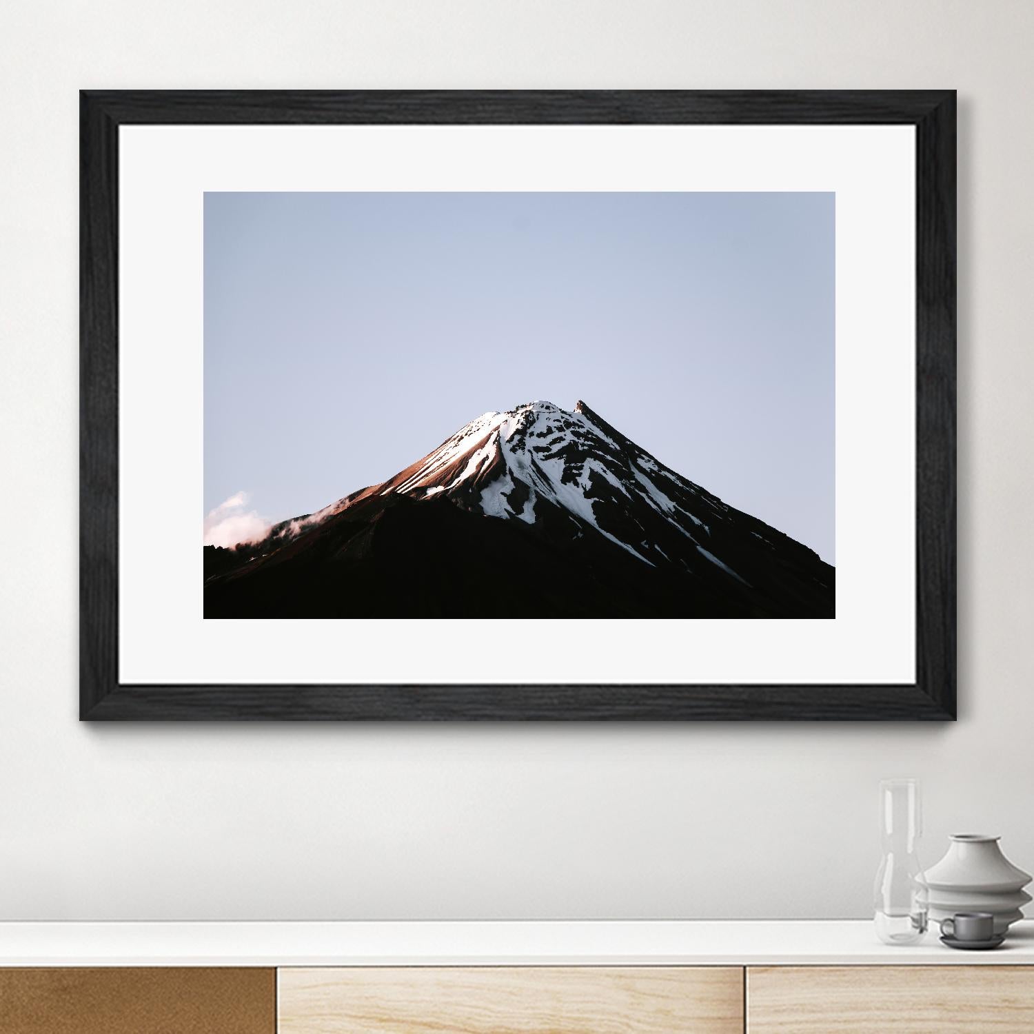 Snow on top by Pexels on GIANT ART - black landscape