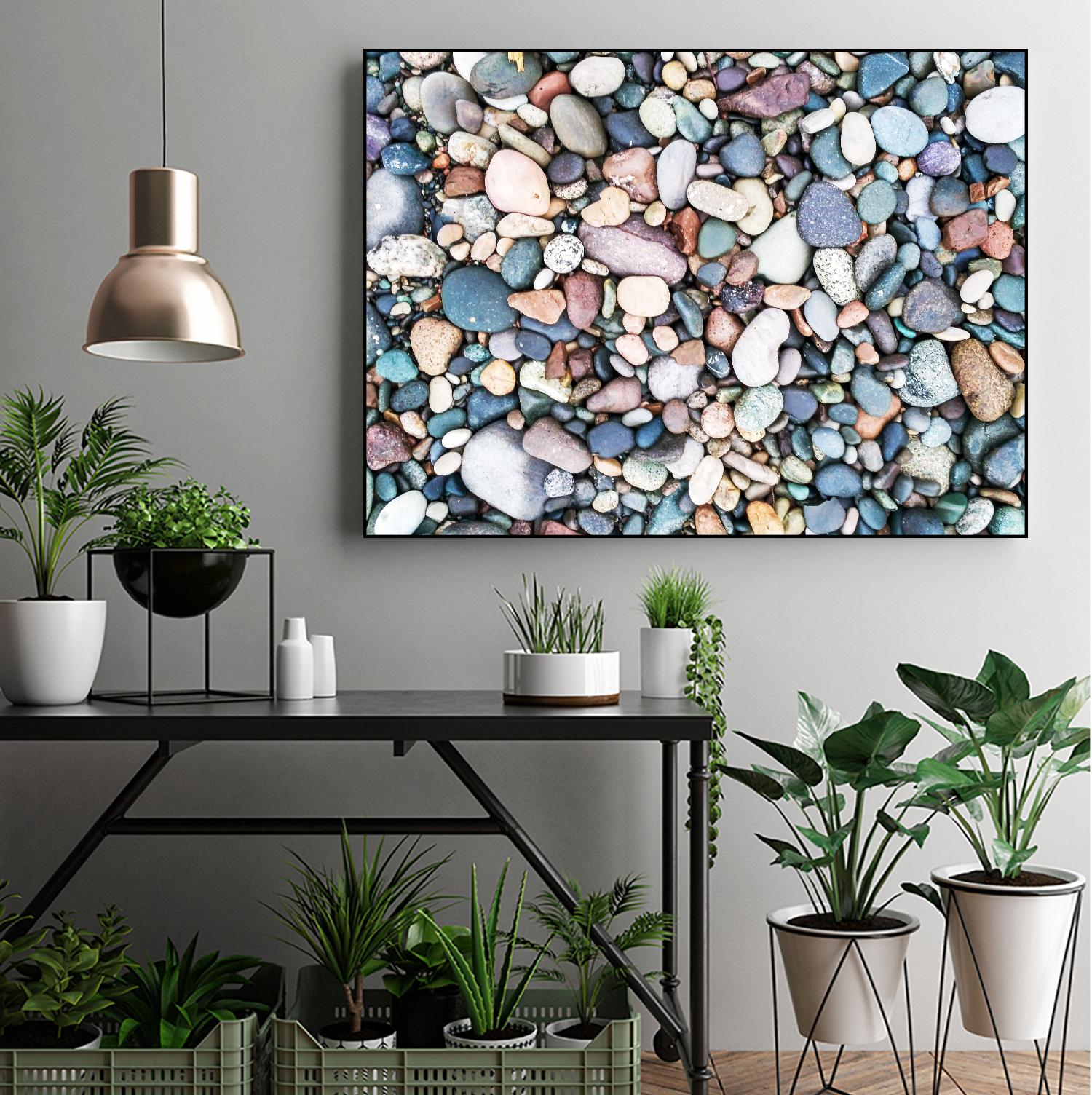 Pebbles by Pexels on GIANT ART - blue photo art